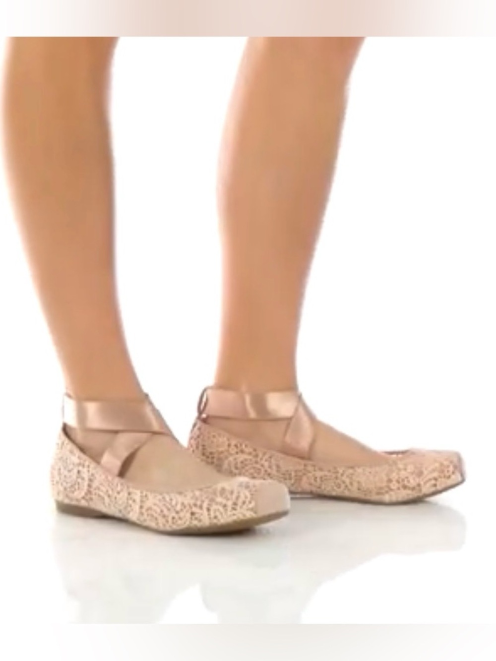 Jessica Simpson Maggda Pink lace ankle strap Ballet Flats size 6.5 balletcore
